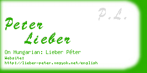 peter lieber business card